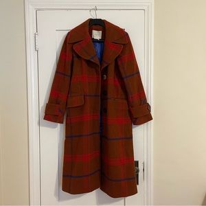 Anthropologie plaid wool coat